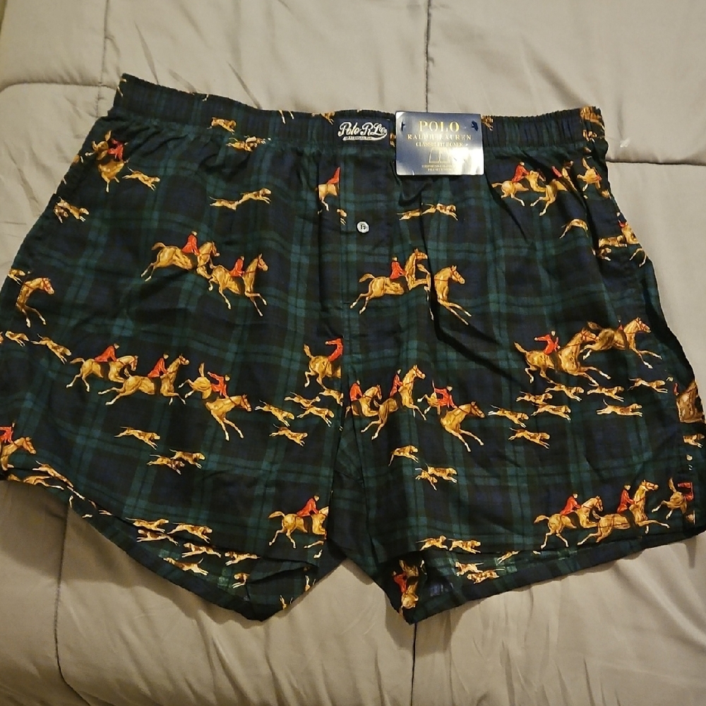 Polo by Ralph Lauren Men's Black Underwear with Horse Print